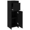 Stella Homewares Bathroom Cabinet Black 30x30x95 cm Engineered Wood