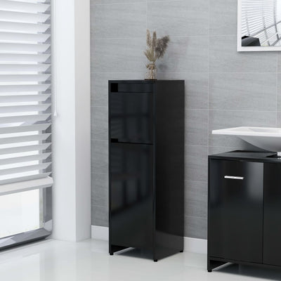 Stella Homewares Bathroom Cabinet Black 30x30x95 cm Engineered Wood