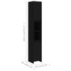 Stella Homewares Bathroom Cabinet Black 30x30x183.5 cm Engineered Wood