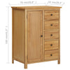 Stella Homewares Wardrobe 76x52x105 cm Solid Oak Wood