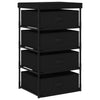Stella Homewares Storage Rack with 4 Fabric Baskets Steel Black