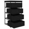 Stella Homewares Storage Rack with 4 Fabric Baskets Steel Black