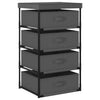 Stella Homewares Storage Rack with 4 Fabric Baskets Steel Grey