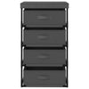 Stella Homewares Storage Rack with 4 Fabric Baskets Steel Grey
