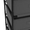 Stella Homewares Storage Rack with 4 Fabric Baskets Steel Grey