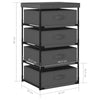 Stella Homewares Storage Rack with 4 Fabric Baskets Steel Grey