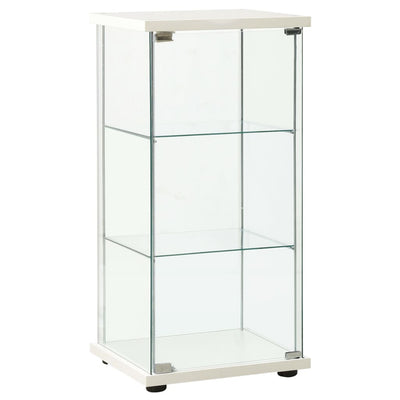 Stella Homewares Storage Cabinet Tempered Glass White