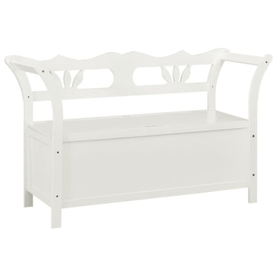 Stella Homewares Storage Bench 126 cm White Solid Fir Wood