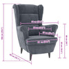 Stella Homewares Armchair Dark Grey Velvet