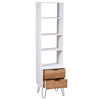 Stella Homewares Book Cabinet "New York" White and Light Wood Solid Pine Wood