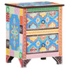 Stella Homewares Hand Painted Bedside Cabinet 40x30x50 cm Solid Mango Wood