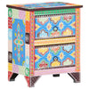 Stella Homewares Hand Painted Bedside Cabinet 40x30x50 cm Solid Mango Wood