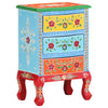 Stella Homewares Hand Painted Bedside Cabinet 40x30x60 cm Solid Mango Wood