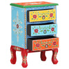 Stella Homewares Hand Painted Bedside Cabinet 40x30x60 cm Solid Mango Wood