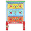 Stella Homewares Hand Painted Bedside Cabinet 40x30x60 cm Solid Mango Wood