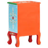 Stella Homewares Hand Painted Bedside Cabinet 40x30x60 cm Solid Mango Wood