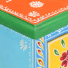 Stella Homewares Hand Painted Bedside Cabinet 40x30x60 cm Solid Mango Wood
