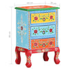 Stella Homewares Hand Painted Bedside Cabinet 40x30x60 cm Solid Mango Wood