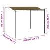 Stella Homewares Sunshade Awning 3x2.4 m Taupe 180 g/m²