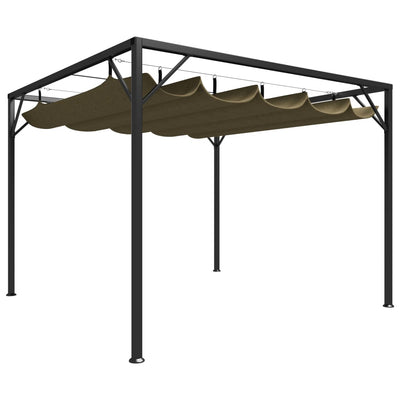 Stella Homewares Garden Gazebo with Retractable Roof 3x3 m Taupe 180 g/m²