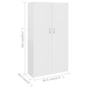 Stella Homewares Book Cabinet White 82.5x30.5x150 cm Engineered Wood