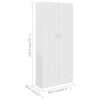 Stella Homewares Book Cabinet White 82.5x30.5x185.5 cm Engineered Wood
