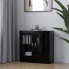 Stella Homewares Vitrine Cabinet Black 82.5x30.5x80 cm Engineered Wood