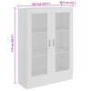 Stella Homewares Vitrine Cabinet White 82.5x30.5x115 cm Engineered Wood