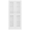 Stella Homewares Vitrine Cabinet White 82.5x30.5x185.5 cm Engineered Wood