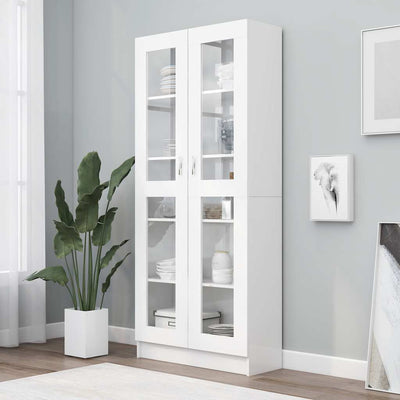 Stella Homewares Vitrine Cabinet White 82.5x30.5x185.5 cm Engineered Wood