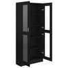 Stella Homewares Vitrine Cabinet Black 82.5x30.5x185.5 cm Engineered Wood