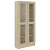 Stella Homewares Vitrine Cabinet Sonoma Oak 82.5x30.5x185.5 cm Engineered Wood