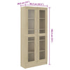 Stella Homewares Vitrine Cabinet Sonoma Oak 82.5x30.5x185.5 cm Engineered Wood