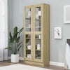 Stella Homewares Vitrine Cabinet Sonoma Oak 82.5x30.5x185.5 cm Engineered Wood