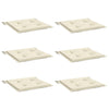 Stella Homewares Garden Chair Cushions 6 pcs Cream 50x50x3 cm Oxford Fabric