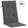 Stella Homewares Garden Highback Chair Cushions 6 pcs Anthracite 120x50x3 cm Fabric