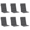 Stella Homewares Garden Highback Chair Cushions 6 pcs Anthracite 120x50x3 cm Fabric