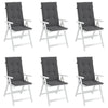 Stella Homewares Garden Highback Chair Cushions 6 pcs Anthracite 120x50x3 cm Fabric