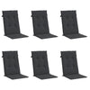 Stella Homewares Garden Highback Chair Cushions 6 pcs Black 120x50x3 cm Fabric