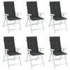 Stella Homewares Garden Highback Chair Cushions 6 pcs Black 120x50x3 cm Fabric