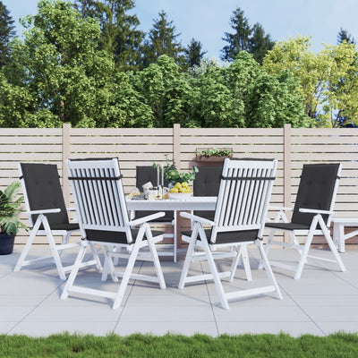 Stella Homewares Garden Highback Chair Cushions 6 pcs Black 120x50x3 cm Fabric