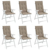 Stella Homewares Garden Highback Chair Cushions 6 pcs Taupe 120x50x3 cm Fabric