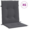 Stella Homewares Garden Lowback Chair Cushions 6 pcs Anthracite Oxford Fabric