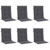 Stella Homewares Garden Lowback Chair Cushions 6 pcs Anthracite Oxford Fabric