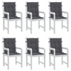 Stella Homewares Garden Lowback Chair Cushions 6 pcs Anthracite Oxford Fabric
