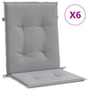 Stella Homewares Garden Lowback Chair Cushions 6 pcs Grey Oxford Fabric