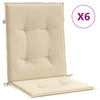 Stella Homewares Garden Lowback Chair Cushions 6 pcs Beige 100x50x3 cm Oxford Fabric