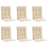 Stella Homewares Garden Lowback Chair Cushions 6 pcs Beige 100x50x3 cm Oxford Fabric