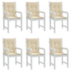 Stella Homewares Garden Lowback Chair Cushions 6 pcs Beige 100x50x3 cm Oxford Fabric
