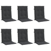 Stella Homewares Garden Lowback Chair Cushions 6 pcs Black 100x50x3 cm Oxford Fabric